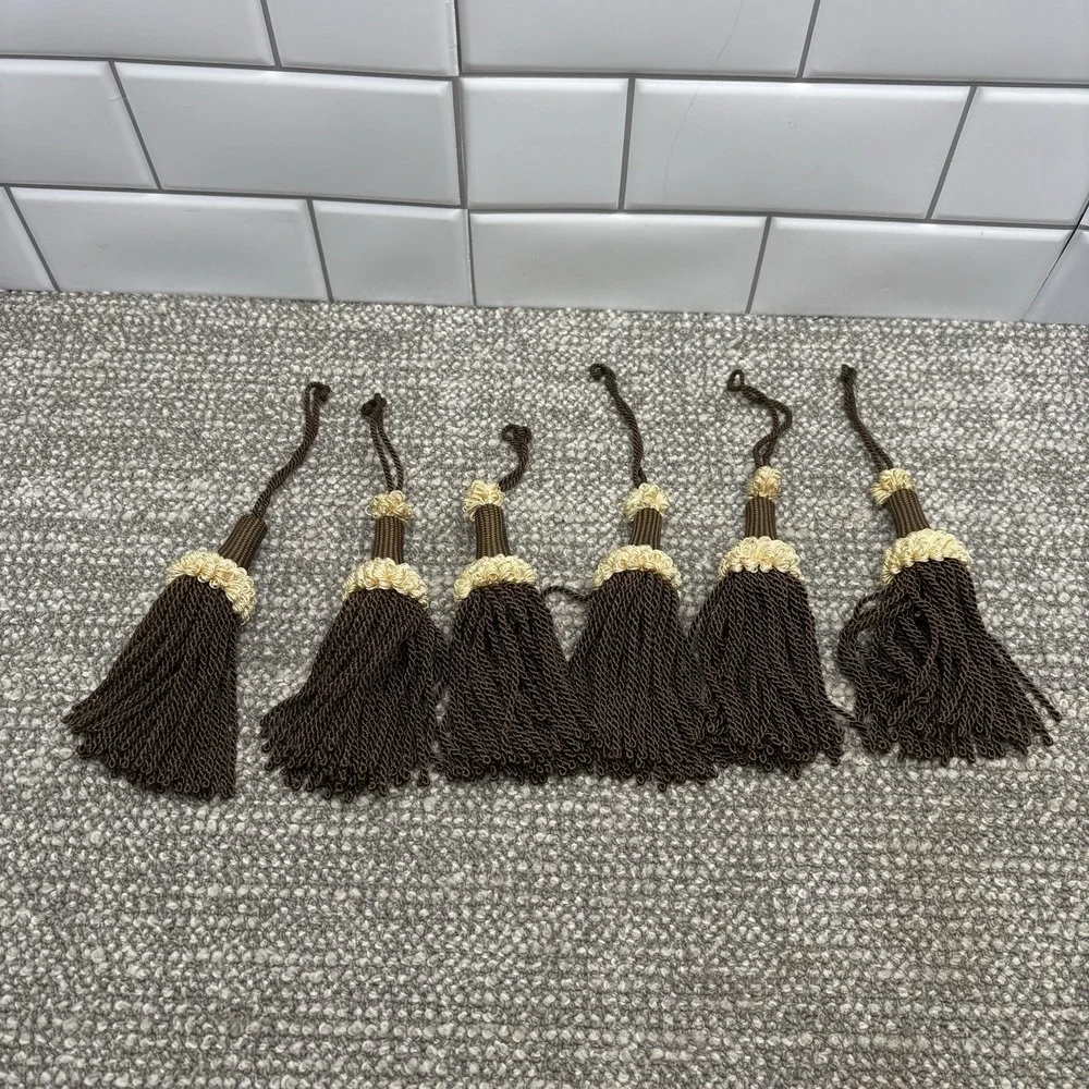 Curtain Tie Backs Decorative Tassels Brown Cream Embellishments Home Decor